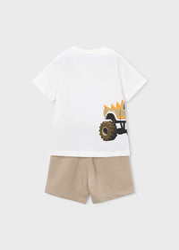 Mayoral Erkek Çocuk Kısa Kol Tshirt Şort Takımı Bej