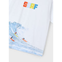 Mayoral Erkek Çocuk Kısa Kol Tshirt Surf Baskılı Beyaz