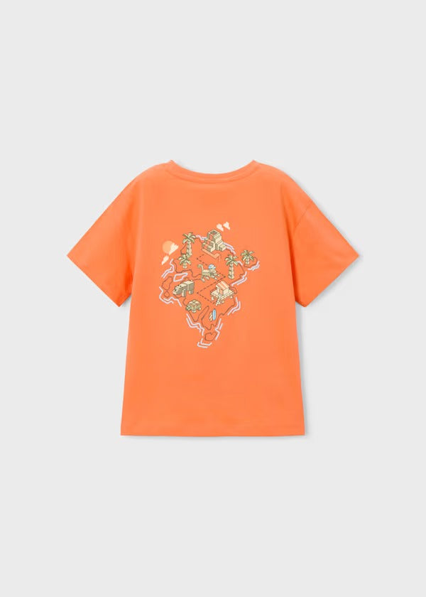 Mayoral Erkek Çocuk Kısa Kol Tshirt Turuncu Baskılı