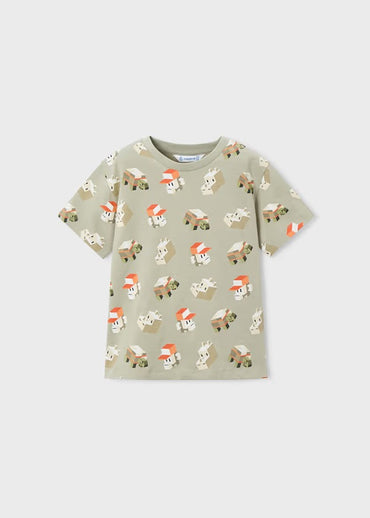 Mayoral Erkek Çocuk Kısa Kol Üçlü Tshirt Şort Takım Haki