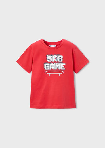 Mayoral Erkek Çocuk Kısa Kol Üçlü Tshirt Şort Takım Kırmızı