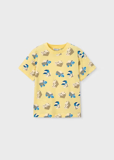 Mayoral Erkek Çocuk Kısa Kol Üçlü Tshirt Şort Takım Sarı