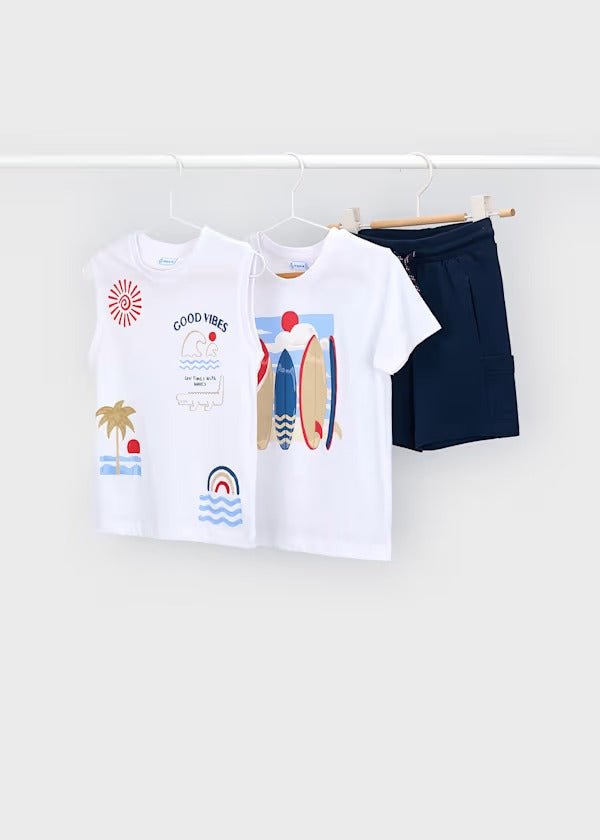 Mayoral Erkek Çocuk Kısa Kol Üçlü Tshirt Takım Lacivert