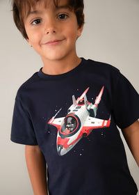 Mayoral Erkek Çocuk Tshirt Lacivert Uzay Gemisi Baskılı