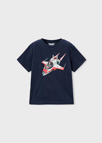 Mayoral Erkek Çocuk Tshirt Lacivert Uzay Gemisi Baskılı
