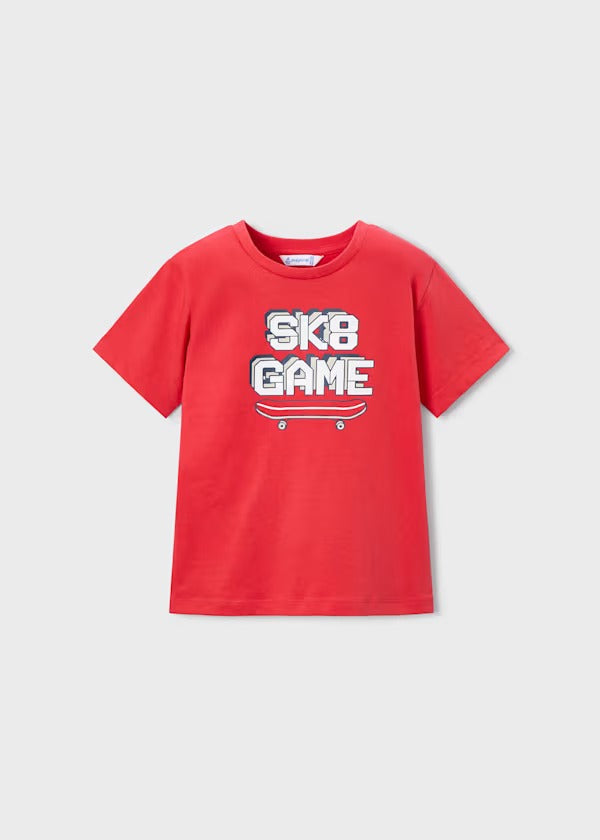 Mayoral Erkek Çocuk Tshirt Şort Takım Üçlü Kırmızı Beyaz