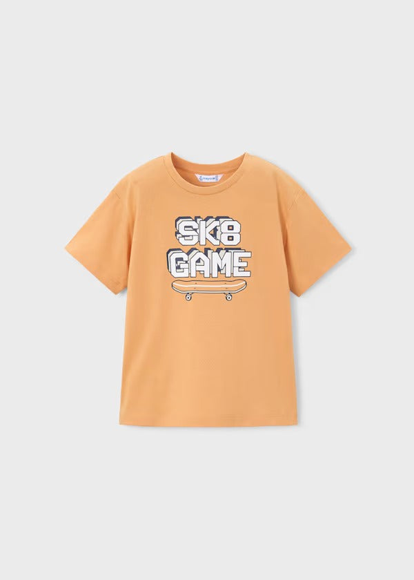 Mayoral Erkek Çocuk Üçlü Kısa Kol Tshirt Şort Takım Turuncu
