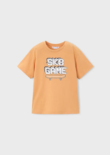 Mayoral Erkek Çocuk Üçlü Kısa Kol Tshirt Şort Takım Turuncu