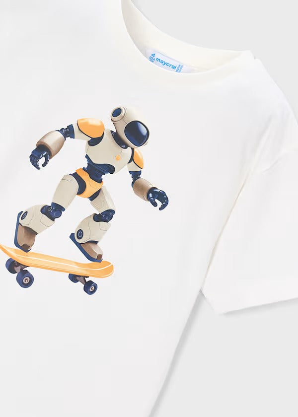 Mayoral Erkek Çocuk Üçlü Kısa Kol Tshirt Şort Takım Turuncu