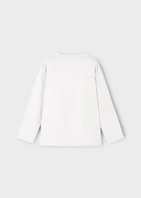 Mayoral Erkek Çocuk Uzun Kol Tshirt Kurt Baskılı Beyaz