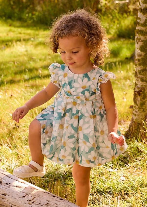 Mayoral Kız Bebek Elbise Fırfırlı Kısa Kol Mint
