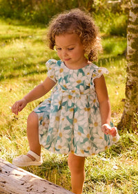 Mayoral Kız Bebek Elbise Fırfırlı Kısa Kol Mint