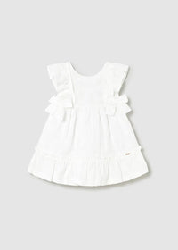 Mayoral Kız Bebek Güpürlü Elbise Beyaz