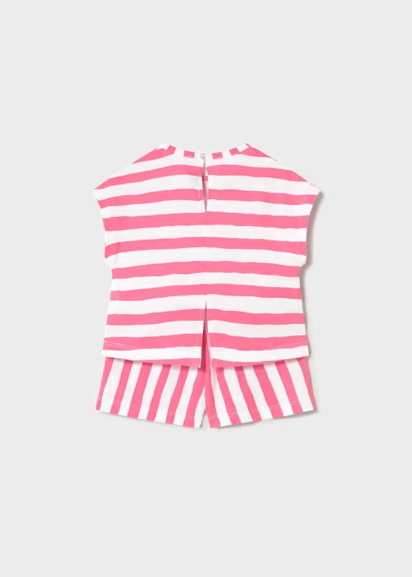 Mayoral Kız Bebek Kısa Kol Takım Çizgili Pembe