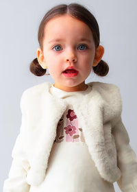 Mayoral Kız Bebek Peluş Yelekli Tayt Takım Krem