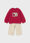 Mayoral Kız Bebek Sweatshirt Pantolon Takım Kırmızı