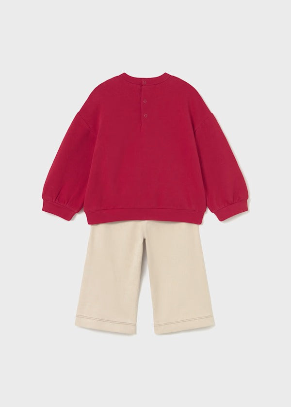Mayoral Kız Bebek Sweatshirt Pantolon Takım Kırmızı