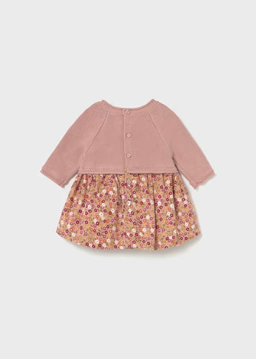 Mayoral Kız Bebek Triko Elbise Çiçekli Pembe