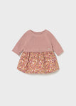 Mayoral Kız Bebek Triko Elbise Çiçekli Pembe