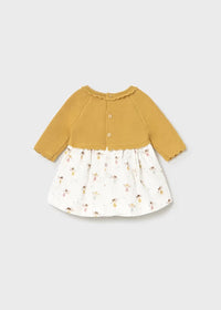 Mayoral Kız Bebek Triko Elbise Çiçekli Sarı