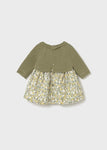 Mayoral Kız Bebek Triko Elbise Çiçekli Yeşil
