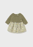 Mayoral Kız Bebek Triko Elbise Çiçekli Yeşil