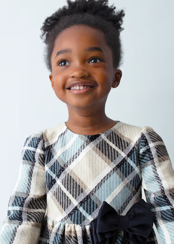 Mayoral Kız Çocuk Ekose Elbise Lacivert