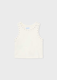 Mayoral Kız Çocuk Fitilli Crop Top Taş Detaylı