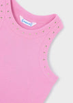 Mayoral Kız Çocuk Fitilli Crop Top Taş Detaylı Pembe