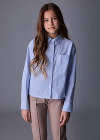 Mayoral Kız Çocuk Gömlek Çizgili Mavi