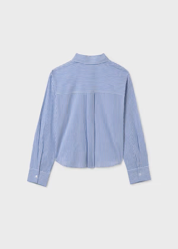 Mayoral Kız Çocuk Gömlek Çizgili Mavi
