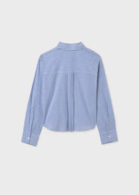 Mayoral Kız Çocuk Gömlek Çizgili Mavi