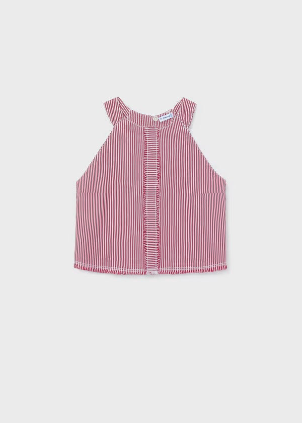 Mayoral Kız Çocuk Halter Yaka Denim Bluz Kırmızı