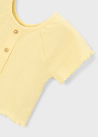 Mayoral Kız Çocuk Kısa Kol Bluz Açık Sarı