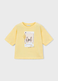 Mayoral Kız Çocuk Kısa Kol Tshirt Açık Sarı