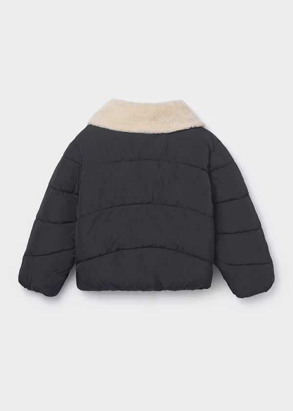 Mayoral Kız Çocuk Kürklü Anorak Mont Siyah