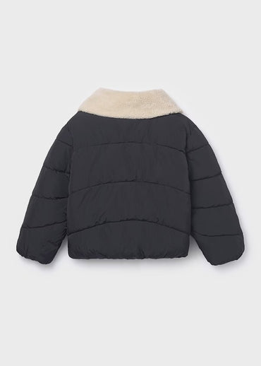 Mayoral Kız Çocuk Kürklü Anorak Mont Siyah