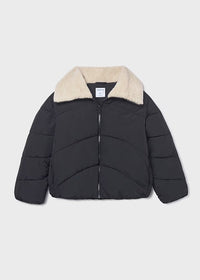 Mayoral Kız Çocuk Kürklü Anorak Mont Siyah