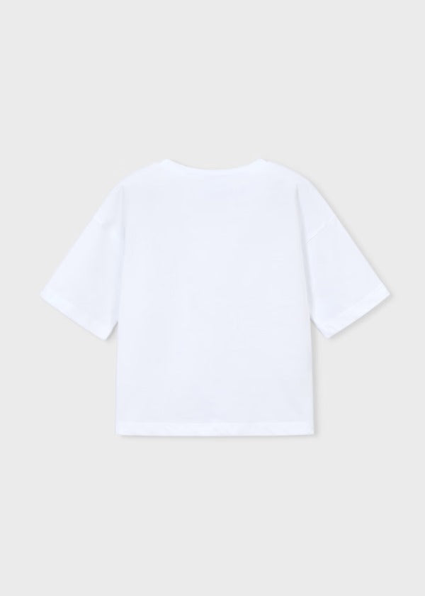 Mayoral Kız Çocuk Ovirseze Tshirt Beyaz