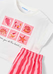 Mayoral Kız Çocuk Ovirsize Tshirt Şort Takım Pembe