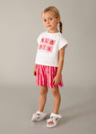 Mayoral Kız Çocuk Ovirsize Tshirt Şort Takım Pembe