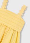 Mayoral Kız Çocuk Saten Elbise Sarı