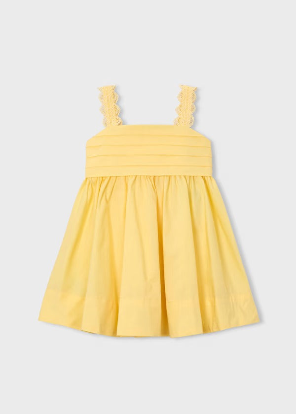 Mayoral Kız Çocuk Saten Elbise Sarı