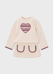Mayoral Kız Çocuk Sweatshirt Etek Takım Krem