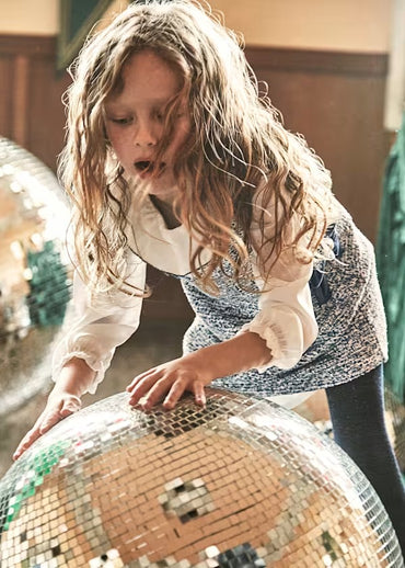 Mayoral Kız Çocuk Tüvit Salopet Elbise Mavi