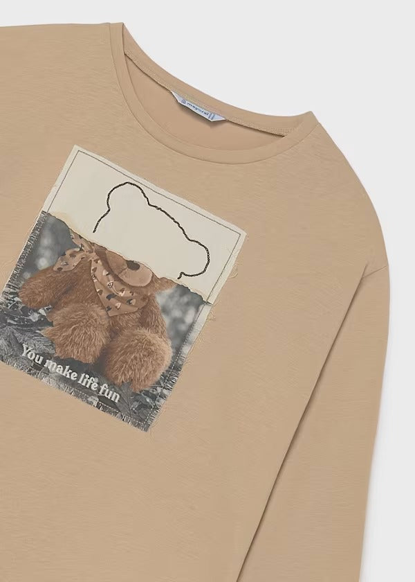 Mayoral Kız Çocuk Uzun Kol Tshirt Açık Kahve