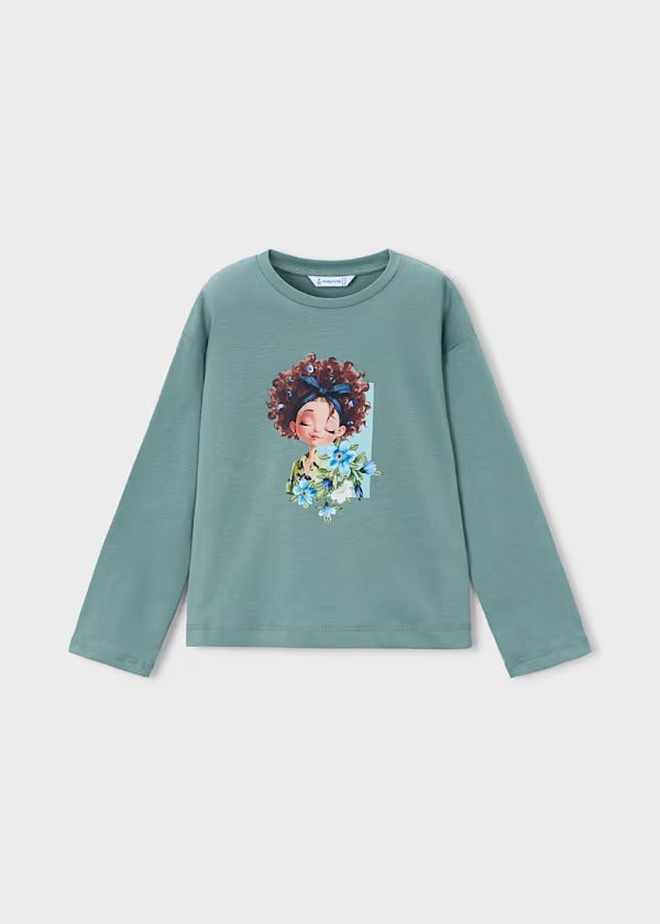 Mayoral Kız Çocuk Uzun Kol Tshirt Mint