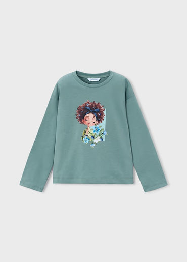 Mayoral Kız Çocuk Uzun Kol Tshirt Mint