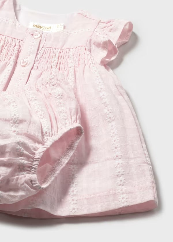 Mayoral Yenidoğan Elbise Keten Pembe