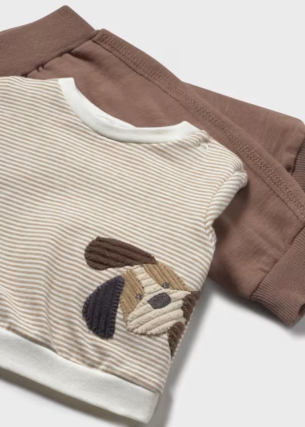 Mayoral Yenidoğan Üçlü Yelek Takım Kahverengi Krem